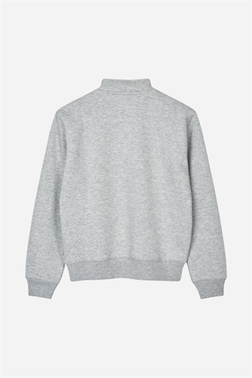 Mads Nørgaard Mix Sweat Crewie Half Zip - Gråmelerad